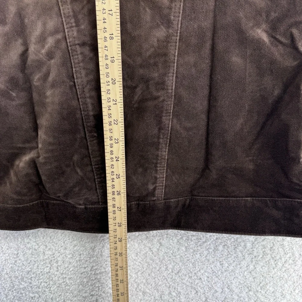 Denim & Co Stretch Velveteen Regular Long Jacket XXS Dark Chocolate Brown